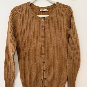 Old Navy Cable-Knit Button-Front Cardigan - Brown/Tan